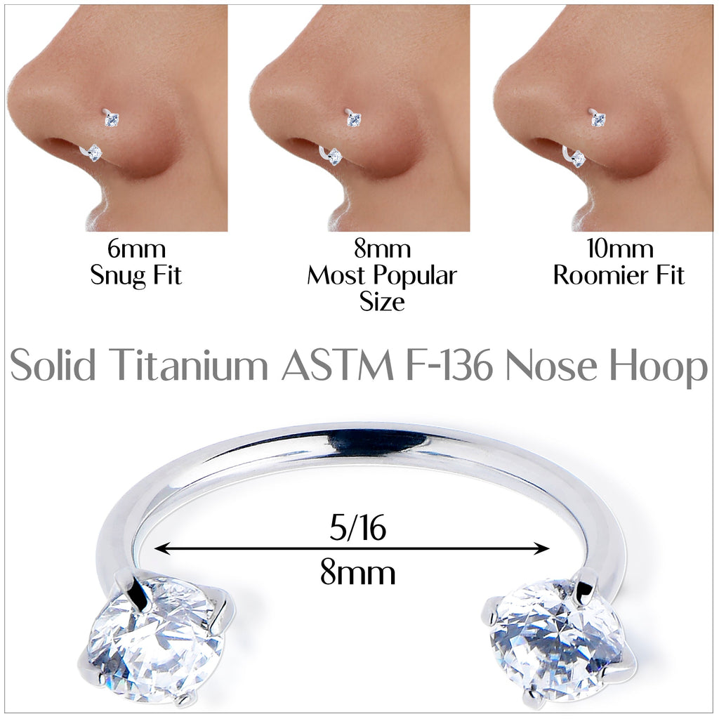Double Gem Horseshoe Nose Ring Kit with Ball Grabber