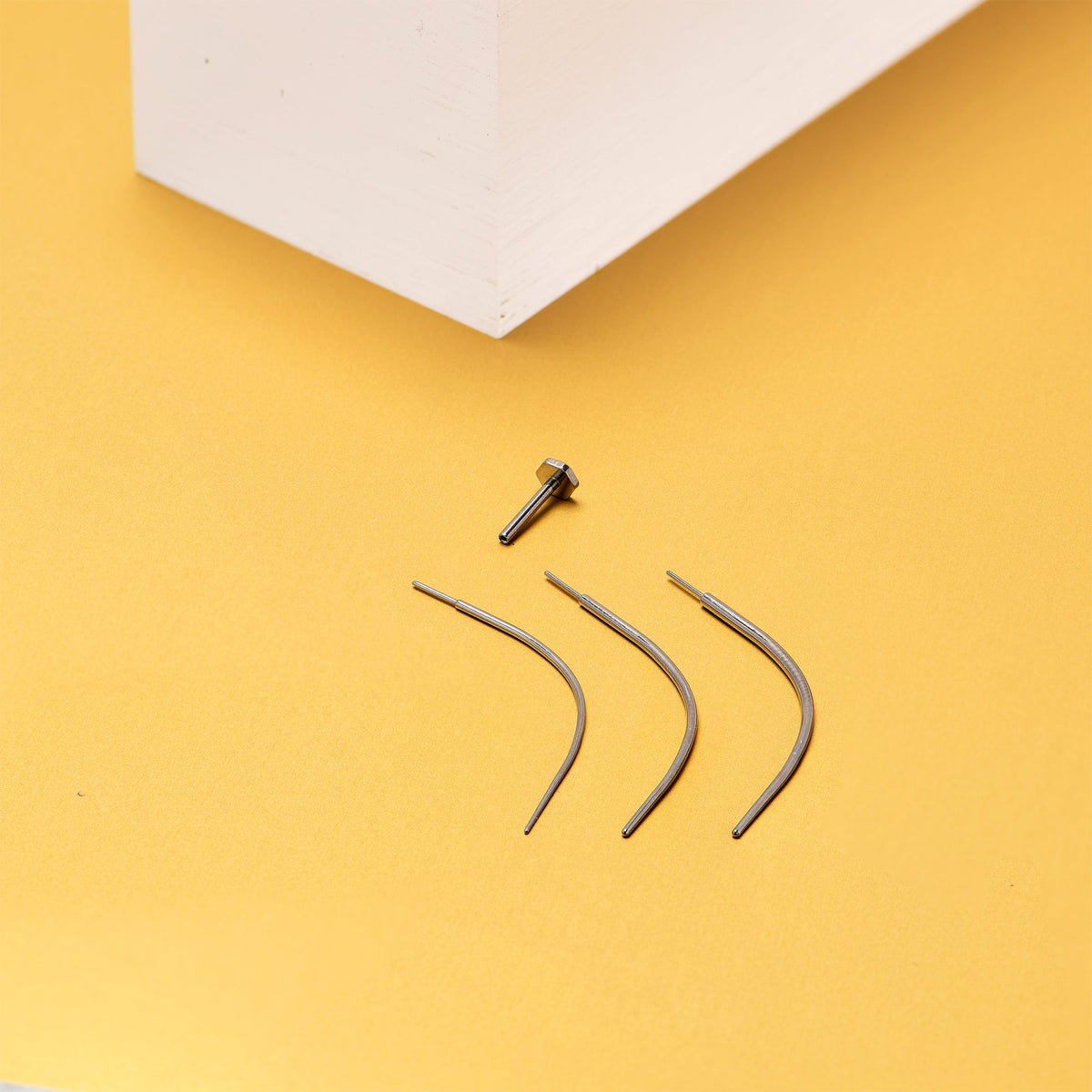 Stainless Steel Curved Insertion Tool, Threadless Insertion Pin Taper